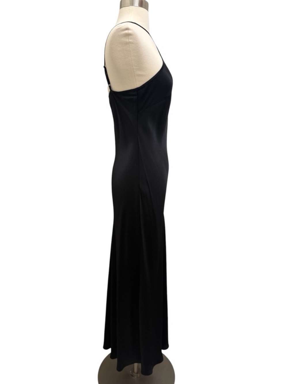 J. Crew Collection Halter Midi Slip Dress Luster Crepe Black Size 2 - Picture 5 of 8